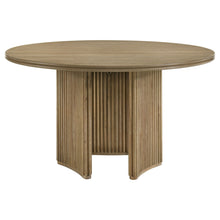 Load image into Gallery viewer, Dreydon - Round Dining Table With Textured Tripod Base - Light Brown
