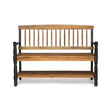Load image into Gallery viewer, Slatted Bench With Built In Shelf
