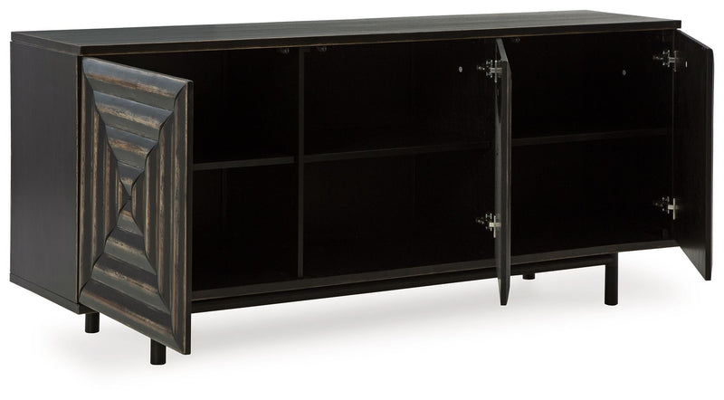 Fair Ridge - Accent Cabinet - Distressed Black