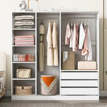 Load image into Gallery viewer, Doorless Storage Wardrobe For Dedroom With Shelves And 3 Drawers
