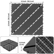 Load image into Gallery viewer, Interlocking Decking Tiles, Waterproof Outdoor Indoor Flooring (Set of 44) - Dark Gray
