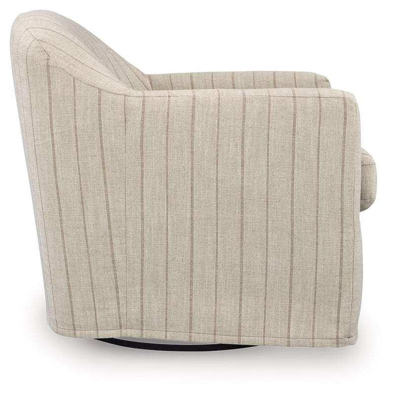 Valwick - Swivel Accent Chair - Cream / Brown