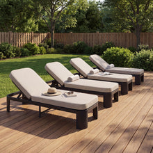 Load image into Gallery viewer, Outdoor Chaise Lounge With Cushion, 5 Position Adjustable Backrest
