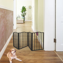 Load image into Gallery viewer, Pet Gate Dog Gate For Doorways, Stairs Or House Freestanding Folding - Dark Brown
