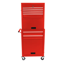 Load image into Gallery viewer, 6 Drawer Lockable Tool Cabinet On Wheels, Steel Rolling Tool Chest With Detachable Toolbox
