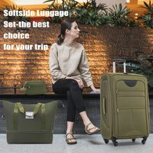 Load image into Gallery viewer, Softside Luggage 3 Piece Set With Duffel Bag 22" / 26" / 30" Lightweight Expandable Spinner Travel Case - Army Green
