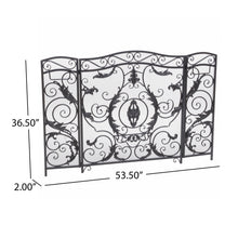 Load image into Gallery viewer, Mariella - Traditional Floral Iron Fireplace Screen With Ornate Design
