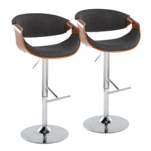 Load image into Gallery viewer, Curvo - Mid Century Modern Adjustable Barstool With Swivel With Straight T Footrest
