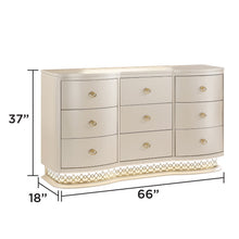 Load image into Gallery viewer, Flora - 9 Drawer Dresser With LED - Champagne
