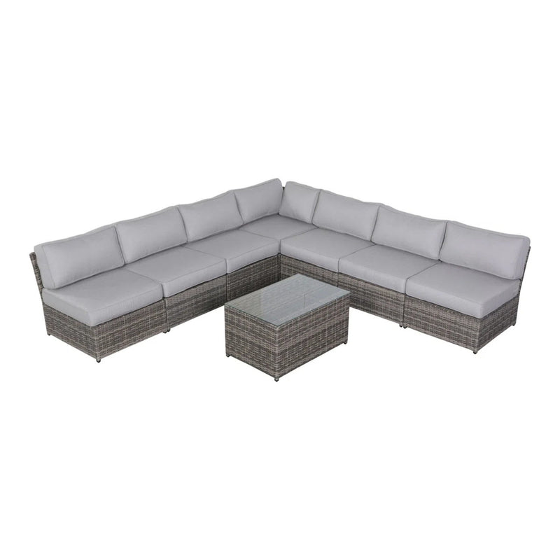 Outdoor 6 Person Patio Seating Group With Cushions - Gray