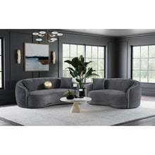 Load image into Gallery viewer, Lorraine - 2 Piece Upholstered Sofa Set With Tufting Trim - Dark Gray
