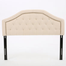 Load image into Gallery viewer, Queen &amp; Full Size Headboard With Diamond Tufting And Nailhead Trim - Beige

