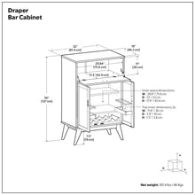 Load image into Gallery viewer, Draper - Mid Century Bar Cabinet

