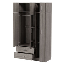 Load image into Gallery viewer, Modern 3 Door Mirror Wardrobe With 2 Drawers And Top Cabinet
