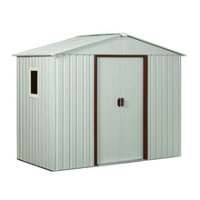 Load image into Gallery viewer, 88.98" Outdoor Metal Storage Shed With Window
