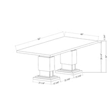 Load image into Gallery viewer, Michelle - Dining Table With Double Pedestal Marble Detailing - Gray
