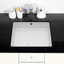 Load image into Gallery viewer, Modern Rectangular Undermount Bathroom Sink With Overflow Ceramic
