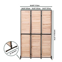 Load image into Gallery viewer, Rustic 3 Panel Room Dividers And Folding Privacy Screen
