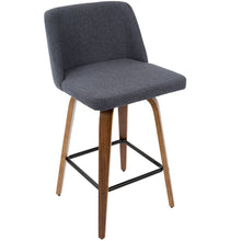 Load image into Gallery viewer, Toriano - Mid Century Modern Fixed Height Counter Stool &amp; Square Footrest (Set of 2)
