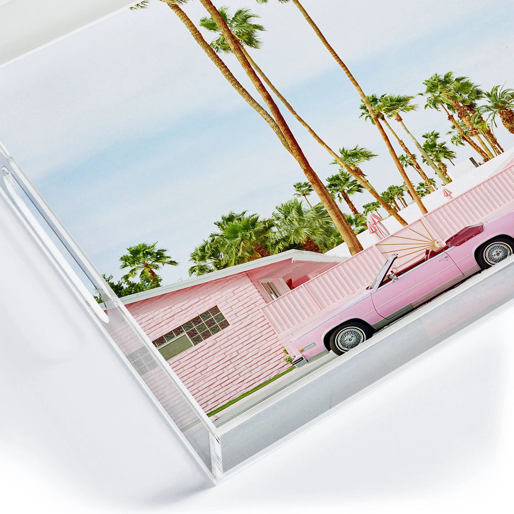 Deny Designs-The Pink Palm Springs Acrylic Tray