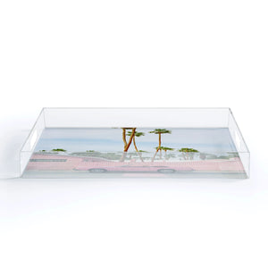 Deny Designs-The Pink Palm Springs Acrylic Tray