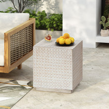 Load image into Gallery viewer, Chic Modern Mgo Cube Side Table With Fluted Design - Antique Brown
