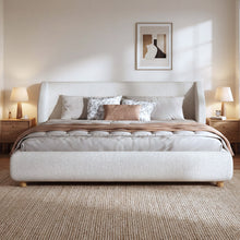 Load image into Gallery viewer, Modern Upholstered Bed Frame With Wingback Headboard
