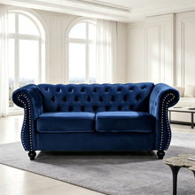 Load image into Gallery viewer, Chesterfield Button Tufted Loveseat With Rolled Arms
