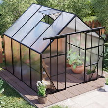 Load image into Gallery viewer, Double Door Polycarbonate house Raised Base And Anchor Aluminum Heavy Duty Walk In houses For Outdoor Backyard In All Season
