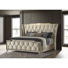 Load image into Gallery viewer, Mika - LED Upholstered Bed With Tufted Wingback Headboard And Ambient Lighting
