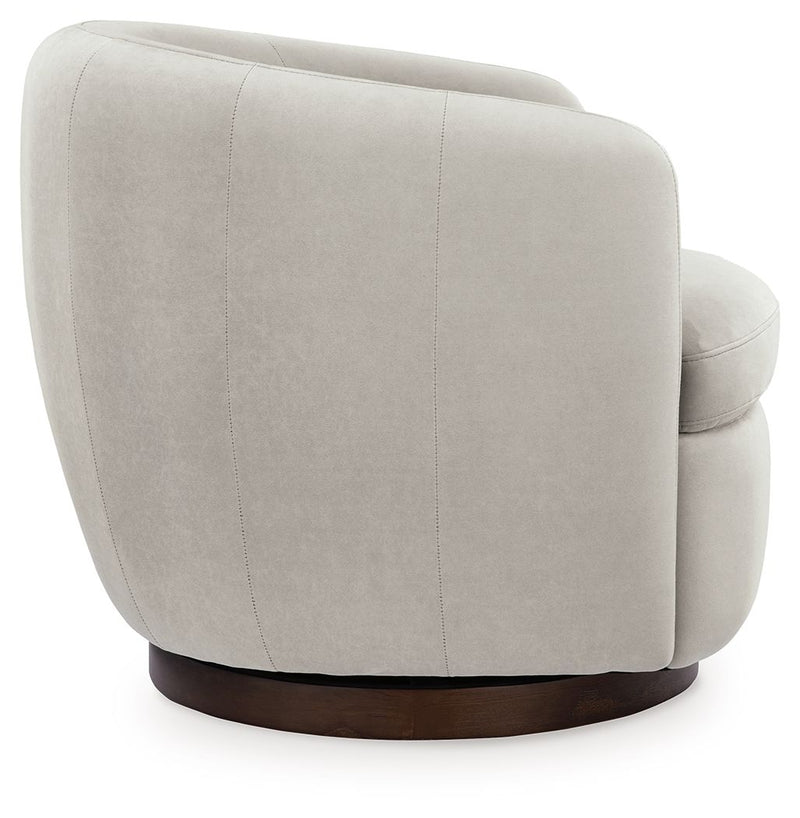 Annbury - Swivel Accent Chair - Light Beige