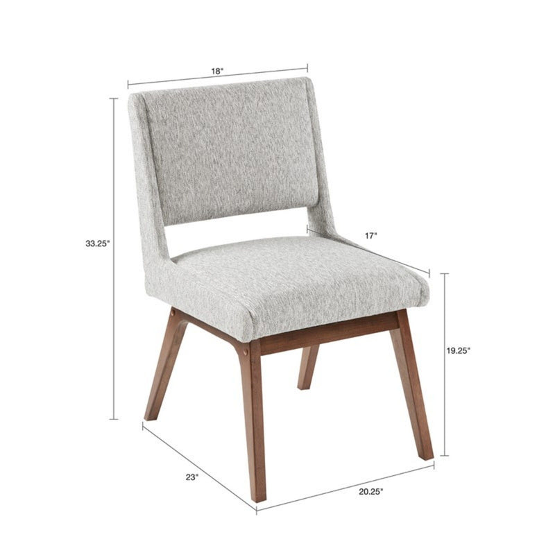 Boomerang - Dining Side Chair With Upholstered Cushions (Set of 2) - Light Gray