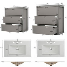 Load image into Gallery viewer, Double Sinks Bathroom Vanity Set With 2 Ceramic Basins
