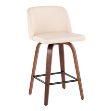 Load image into Gallery viewer, Toriano - Mid Century Modern Fixed Height Counter Stool &amp; Square Footrest (Set of 2)
