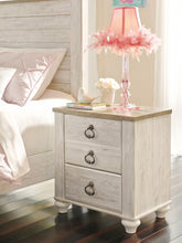 Load image into Gallery viewer, Willowton - Two Drawer Night Stand - Brown / Beige / White
