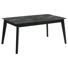 Load image into Gallery viewer, Bellingham - Dining Table With Self Storing Extension Leaf - Black Marble-Look Sintered Stone
