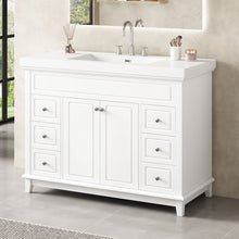 Load image into Gallery viewer, Bathroom Vanity &amp; Sink, 6 Soft Close Drawers &amp; Double Doors - White
