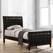 Load image into Gallery viewer, Twin Panel Bed With Headboard And Tapered Legs - Brown
