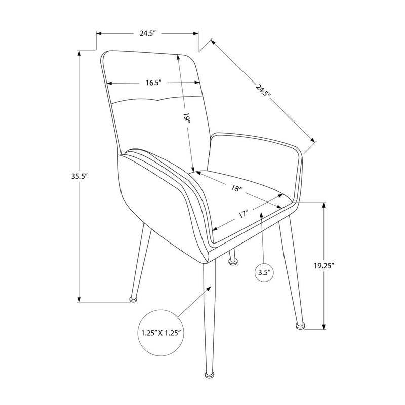 Dining Chair For Kitchen (Set of 2) - Brown - Polyester