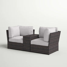 Load image into Gallery viewer, Outdoor Wicker Loveseat With Cushions

