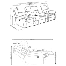 Load image into Gallery viewer, Divine - 5 Piece Power Reclining Home Theater Seating Set With Memory Foam Cushions And Storage Consoles
