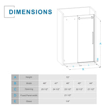 Load image into Gallery viewer, Frameless Tub Sliding Shower Door With Easy Clean Coating
