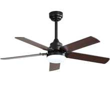 Load image into Gallery viewer, Low Profile Ceiling Fan With Reversible DC Motor, Remote Control, LED Light - Black
