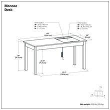 Load image into Gallery viewer, Monroe - Desk - Distressed Charcoal Brown
