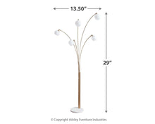 Load image into Gallery viewer, Taliya - Metal Arc Lamp  - Champagne / White
