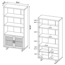 Load image into Gallery viewer, Rodger - 3 Shelf Cabinet Bookcase - Walnut
