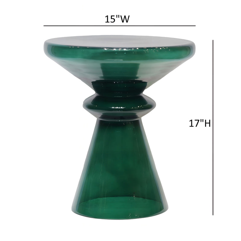 Aventura - Sculptural Blown Glass Accent Table - Green