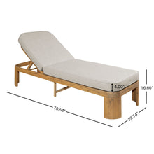Load image into Gallery viewer, Outdoor Chaise Lounge With Cushion, 5 Position Adjustable Backrest
