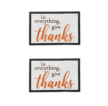 Load image into Gallery viewer, Thanks Wall Sign, Wall Art Decor For Harvest Festival Fall Festival &amp; Thanksgiving Table Decorations (Set of 2) - Black / Orange / White
