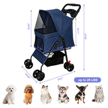 Load image into Gallery viewer, Foldable Pet Stroller For Small Dogs And Cats With Multi Functional Tray
